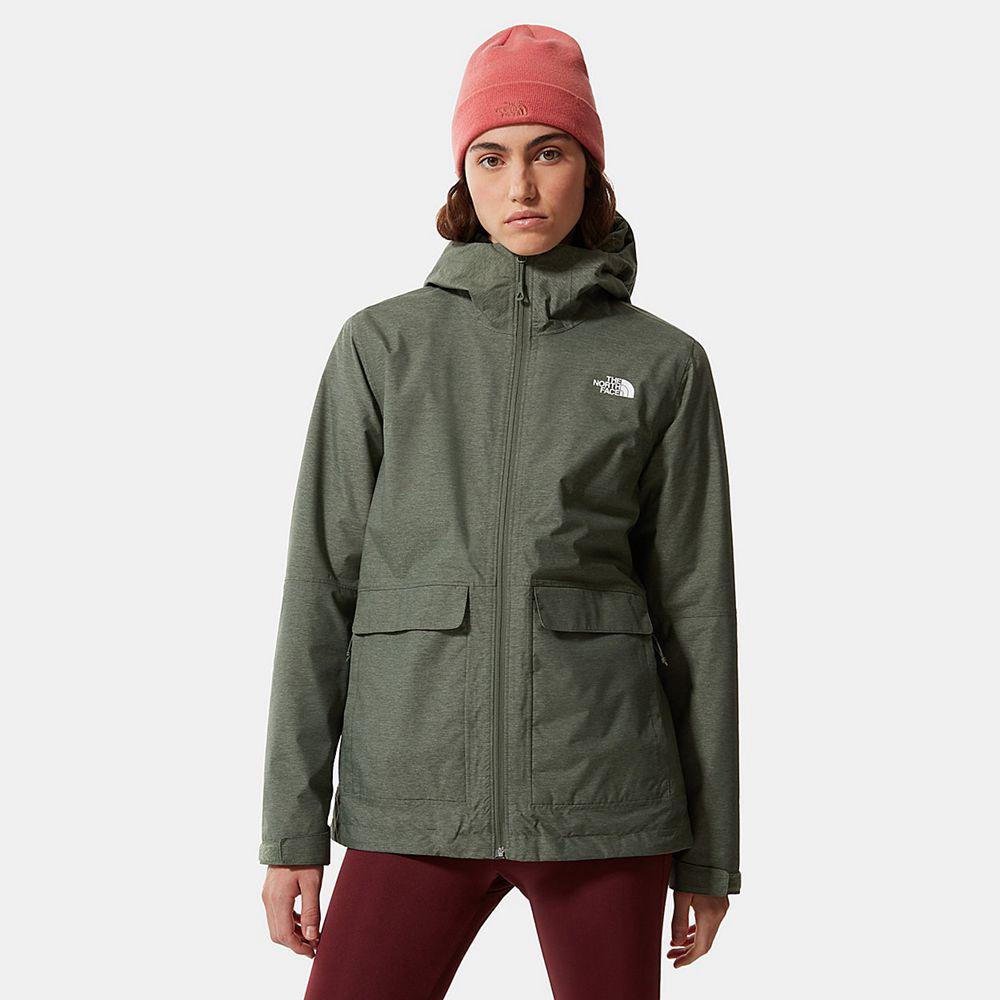 The North Face New Fleece Triclimate Γυναικεια Αδιάβροχο Μπουφάν - Πρασινο / Μαυρα (ALEC97836)